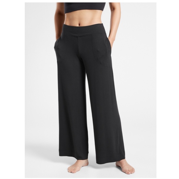 Athleta Other - ATHLETA Well Rested Rib Sleep Wide Leg Pant Black Size Small